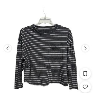 Pact Charcoal and White Striped Long Sleeve Shirt